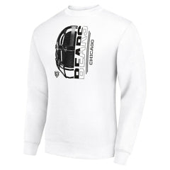 Chicago Bears Starter Half Helmet Team Graphic Tri-Blend Fleece Pullover Sweatshirt White | NFL