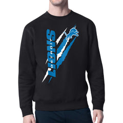 Detroit Lions Starter Color Scratch Team Graphic Fleece Pullover Sweatshirt Black | NFL