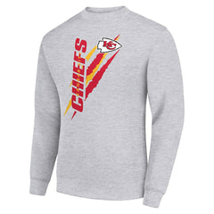 Kansas City Chiefs Starter Color Scratch Team Graphic Fleece Pullover Sweatshirt Heather Gray | NFL
