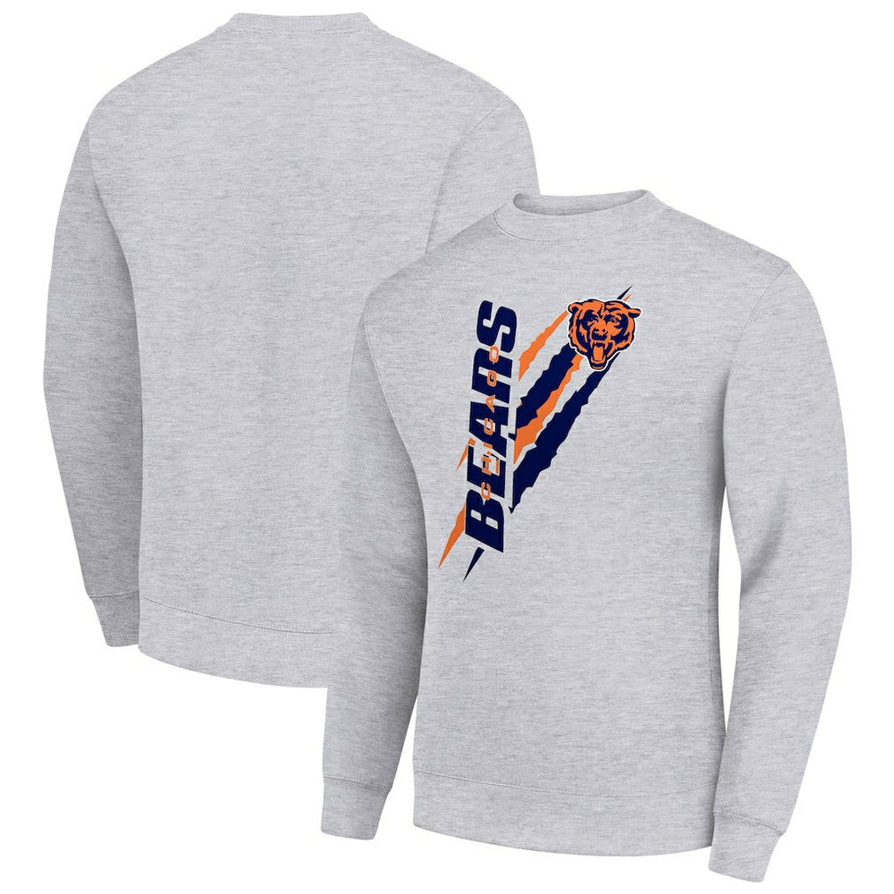 Chicago Bears Starter Color Scratch Team Graphic Fleece Pullover Sweatshirt Heather Gray | NFL