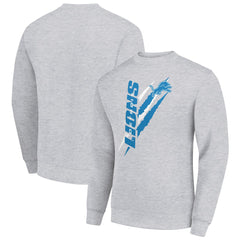 Detroit Lions Starter Color Scratch Team Graphic Fleece Pullover Sweatshirt Heather Gray | NFL