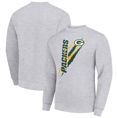 Green Bay Packers Starter Color Scratch Team Graphic Fleece Pullover Sweatshirt Heather Gray | NFL