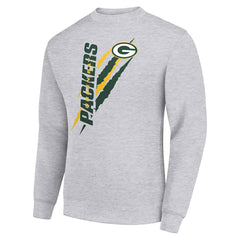 Green Bay Packers Starter Color Scratch Team Graphic Fleece Pullover Sweatshirt Heather Gray | NFL