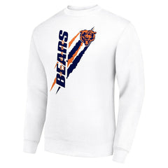 Chicago Bears Starter Color Scratch Team Graphic Fleece Pullover Sweatshirt White | NFL