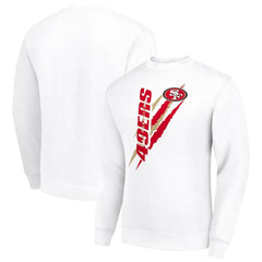San Francisco 49ers Starter Color Scratch Team Graphic Fleece Pullover Sweatshirt White | NFL