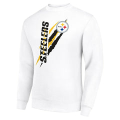 Pittsburgh Steelers Starter Color Scratch Team Graphic Fleece Pullover Sweatshirt White | NFL