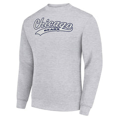 Chicago Bears Starter Tailsweep Team Graphic Tri-Blend Fleece Pullover Sweatshirt Heather Gray | NFL