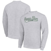 Green Bay Packers Starter Tailsweep Team Graphic Tri-Blend Fleece Pullover Sweatshirt Heather Gray | NFL
