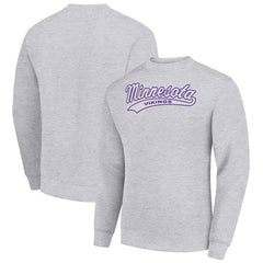 Minnesota Vikings Starter Tailsweep Team Graphic Tri-Blend Fleece Pullover Sweatshirt Heather Gray | NFL