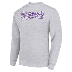 Minnesota Vikings Starter Tailsweep Team Graphic Tri-Blend Fleece Pullover Sweatshirt Heather Gray | NFL