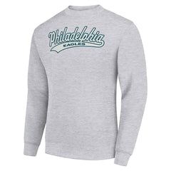 Philadelphia Eagles Starter Tailsweep Team Graphic Tri-Blend Fleece Pullover Sweatshirt Heather Gray | NFL
