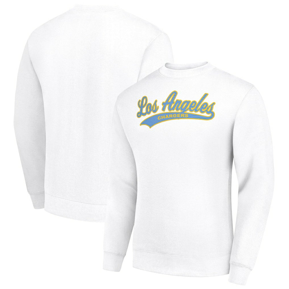 Los Angeles Chargers Starter Tailsweep Team Graphic Tri-Blend Fleece Pullover Sweatshirt White | NFL