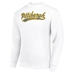 Pittsburgh Steelers Starter Tailsweep Team Graphic Tri-Blend Fleece Pullover Sweatshirt White | NFL