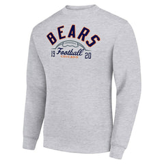 Chicago Bears Starter Half Ball Team Graphic Tri-Blend Fleece Pullover Sweatshirt Heather Gray | NFL