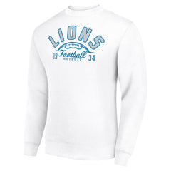 Detroit Lions Starter Half Ball Team Graphic Tri-Blend Fleece Pullover Sweatshirt White | NFL