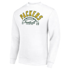 Green Bay Packers Starter Half Ball Team Graphic Tri-Blend Fleece Pullover Sweatshirt White | NFL