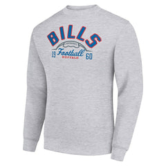 Buffalo Bills Starter Half Ball Team Graphic Tri-Blend Fleece Pullover Sweatshirt Heather Gray | NFL