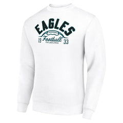 Philadelphia Eagles Starter Half Ball Team Graphic Tri-Blend Fleece Pullover Sweatshirt White | NFL