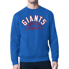 New York Giants Starter Half Ball Team Graphic Fleece Pullover Sweatshirt Royal | NFL