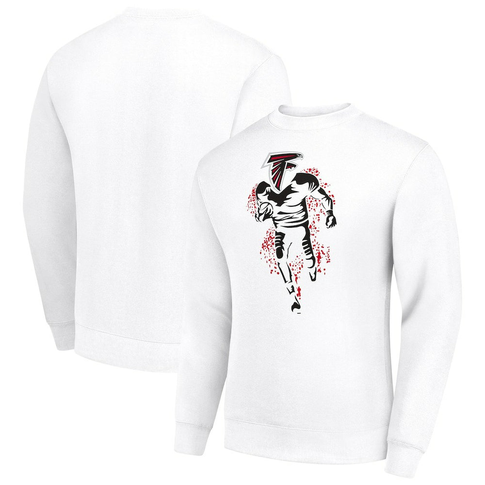 Atlanta Falcons Starter Logoface Team Graphic Tri-Blend Fleece Pullover Sweatshirt White | NFL