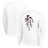 Atlanta Falcons Starter Logoface Team Graphic Tri-Blend Fleece Pullover Sweatshirt White | NFL