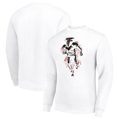 Atlanta Falcons Starter Logoface Team Graphic Tri-Blend Fleece Pullover Sweatshirt White | NFL