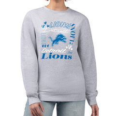 Detroit Lions G-III 4Her by Carl Banks Women's Collage Graphic Fleece Pullover Sweatshirt Heather Gray | NFL