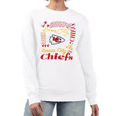 Kansas City Chiefs G-III 4Her by Carl Banks Women's Collage Graphic Fleece Pullover Sweatshirt White | NFL