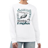 Philadelphia Eagles G-III 4Her by Carl Banks Women's Collage Graphic Fleece Pullover Sweatshirt White | NFL