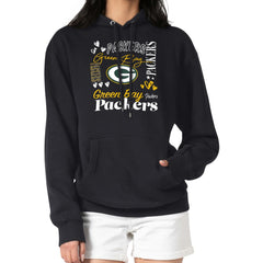 Green Bay Packers G-III 4Her by Carl Banks Women's Collage Graphic Fleece Pullover Hoodie Black | NFL