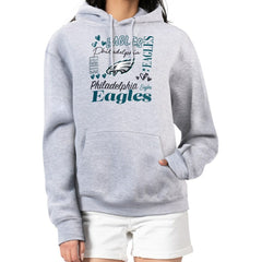 Philadelphia Eagles G-III 4Her by Carl Banks Women's Collage Graphic Fleece Pullover Hoodie Heather Gray | NFL