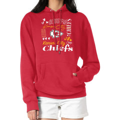 Kansas City Chiefs G-III 4Her by Carl Banks Women's Collage Graphic Fleece Pullover Hoodie Red | NFL