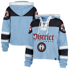 Washington Wizards '47 Women's 2024/25 City Edition Superior Cropped Lace-Up Pullover Hoodie Light Blue - NBA