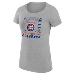 Chicago Cubs G-III 4Her by Carl Banks Women's Super-Slim Fit Lightweight Collage Team Graphic Crew Neck T-Shirt - MLB