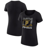 Pittsburgh Pirates G-III 4Her by Carl Banks Women's Super-Slim Fit Lightweight Collage Team Graphic Crew Neck T-Shirt - MLB