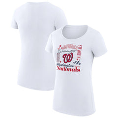 Washington Nationals G-III 4Her by Carl Banks Women's Super-Slim Fit Lightweight Collage Team Graphic Crew Neck T-Shirt - MLB