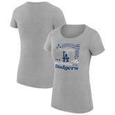 Los Angeles Dodgers G-III 4Her by Carl Banks Women's Super-Slim Fit Lightweight Collage Team Graphic Crew Neck T-Shirt - MLB