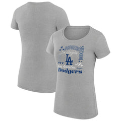 Los Angeles Dodgers G-III 4Her by Carl Banks Women's Super-Slim Fit Lightweight Collage Team Graphic Crew Neck T-Shirt - MLB