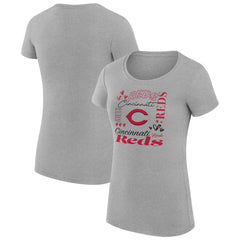 Cincinnati Reds G-III 4Her by Carl Banks Women's Super-Slim Fit Lightweight Collage Team Graphic Crew Neck T-Shirt - MLB