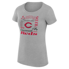 Cincinnati Reds G-III 4Her by Carl Banks Women's Super-Slim Fit Lightweight Collage Team Graphic Crew Neck T-Shirt - MLB