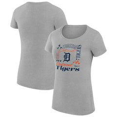 Detroit Tigers G-III 4Her by Carl Banks Women's Super-Slim Fit Lightweight Collage Team Graphic Crew Neck T-Shirt - MLB