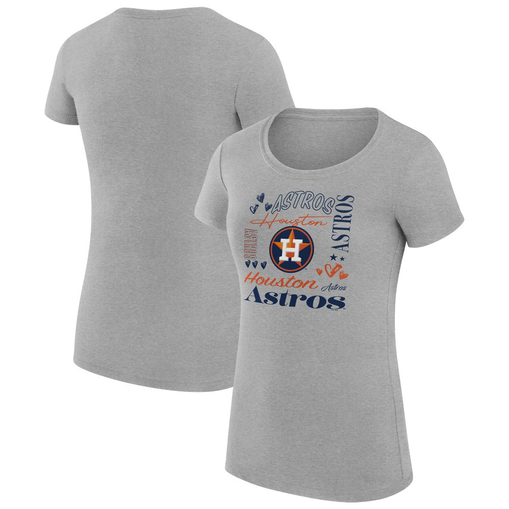 Houston Astros G-III 4Her by Carl Banks Women's Super-Slim Fit Lightweight Collage Team Graphic Crew Neck T-Shirt - MLB