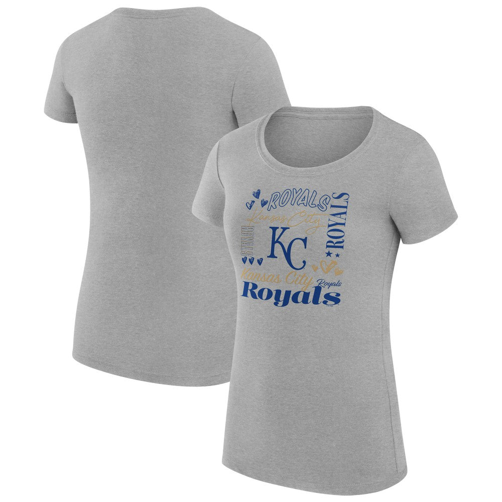 Kansas City Royals G-III 4Her by Carl Banks Women's Super-Slim Fit Lightweight Collage Team Graphic Crew Neck T-Shirt - MLB