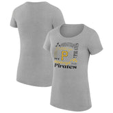 Pittsburgh Pirates G-III 4Her by Carl Banks Women's Super-Slim Fit Lightweight Collage Team Graphic Crew Neck T-Shirt - MLB