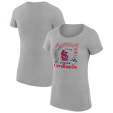 St. Louis Cardinals G-III 4Her by Carl Banks Women's Super-Slim Fit Lightweight Collage Team Graphic Crew Neck T-Shirt - MLB