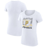 Pittsburgh Pirates G-III 4Her by Carl Banks Women's Super-Slim Fit Lightweight Collage Team Graphic Crew Neck T-Shirt - MLB