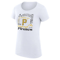 Pittsburgh Pirates G-III 4Her by Carl Banks Women's Super-Slim Fit Lightweight Collage Team Graphic Crew Neck T-Shirt - MLB