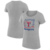 Texas Rangers G-III 4Her by Carl Banks Women's Super-Slim Fit Lightweight Collage Team Graphic Crew Neck T-Shirt - MLB