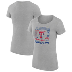 Texas Rangers G-III 4Her by Carl Banks Women's Super-Slim Fit Lightweight Collage Team Graphic Crew Neck T-Shirt - MLB