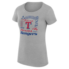 Texas Rangers G-III 4Her by Carl Banks Women's Super-Slim Fit Lightweight Collage Team Graphic Crew Neck T-Shirt - MLB
